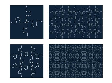 rompecabezas patrones recopilación. rompecabezas plantillas, rompecabezas formas vector