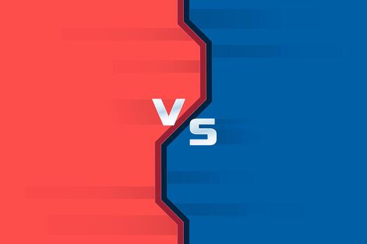 Vs background with futuristic space door. Player or team versus another vector