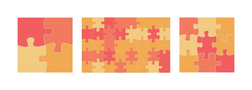 rompecabezas patrones recopilación. rompecabezas plantillas, rompecabezas formas vector
