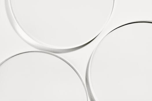 Overlapping white circles generating soft shadows and clean geometric patterns. Color of the Year concept photo