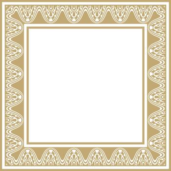 cuadrado asirio oro ornamento. rectángulo, borde, marco de Mesoamérica modelo de el antiguo este vector