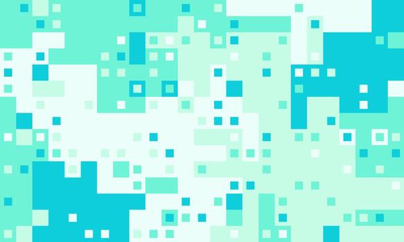 Abstract teal and mint green pixelated background. Modern, vibrant design ideal for technology, websites, presentations, and social media. Evokes concepts of data, digital, and connectivity. vector