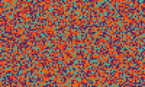 resumen píxel Arte antecedentes. vibrante naranja, verde azulado, y púrpura mosaico modelo. ideal para sitio web diseño, tecnología temas, digital Arte proyectos, y moderno textil huellas dactilares. vector