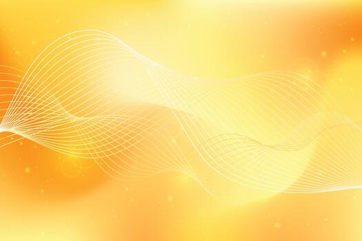 Smooth gradient mesh yellow background with line waves and abstract lights effect. Blurred fluid modern design for banner, website, presentations, poster, cover, ads vector
