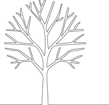 canalla árbol. continuo línea Arte de un árbol. árbol línea Arte aislado en un blanco antecedentes vector
