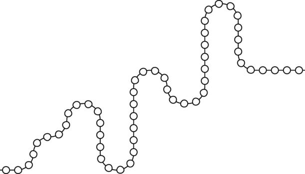 circular nodos Progreso a lo largo un camino construido desde múltiple segmentos de arcos. vector