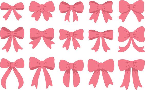 Pink Bow Ties Arranged in a Grid Pattern symmetrical vector