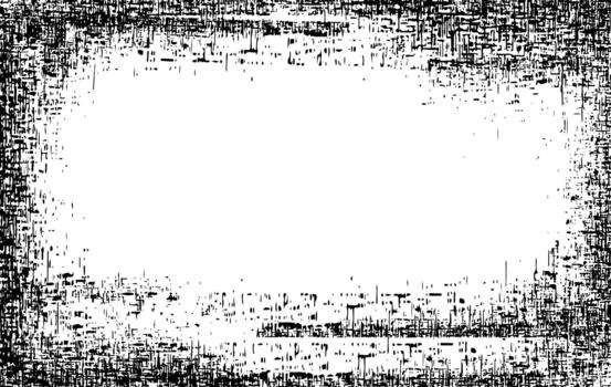 Abstract black grunge frame with distressed texture and rough edges, perfect for backgrounds and overlays. vector