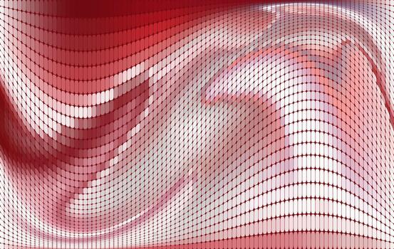 Red Abstract Flowing Halftone Wave Background Featuring Smooth Gradient Motion and Dotted Texture for Modern Graphic Design vector