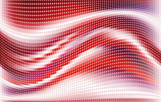 A vibrant red abstract wavy halftone background featuring smooth gradient waves and dotted textures, ideal for modern design projects. vector