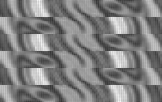 resumen imagen muestra un negro y blanco ondulado distorsión modelo con fluido onda formas y un sutil digital cuadrícula efecto. ideal para creativo antecedentes, tecnología conceptos, carteles vector