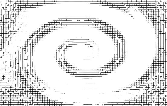 monocromo circular espiral modelo con mano dibujado línea textura vector