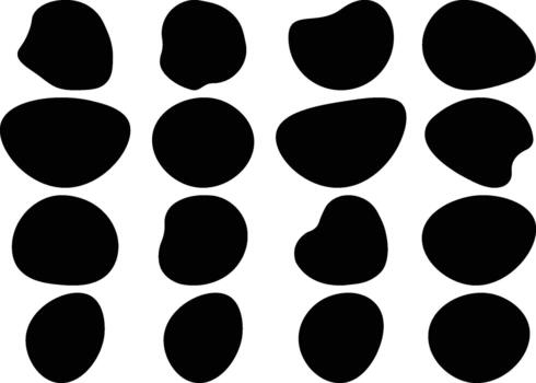 Irregular organic blob shapes collection isolated on white background vector