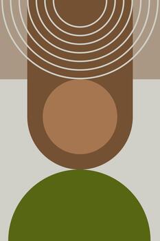 Abstract Retro Arches and Shapes in Minimalist Boho Style vector