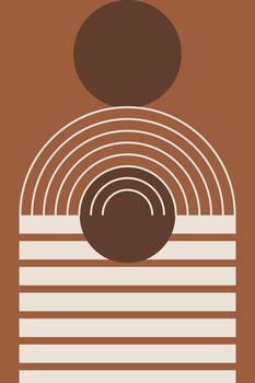 moderno boho resumen composición con círculos y arcos vector