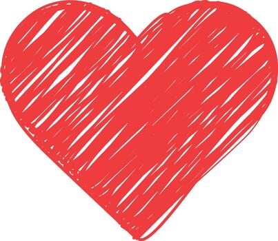 drawing of a red heart without background. vector