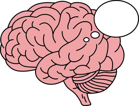 Thinking Brain with Idea Bubble vector