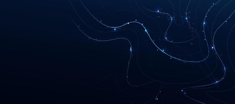 futurista digital azul línea tecnología con brillante líneas innovación y conexión red antecedentes para tecnología evento póster o presentación producto negocio vector