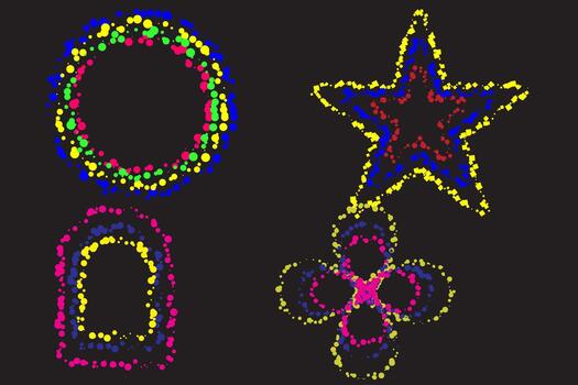 particles Dispersed background set. Pixel disintegration, pixel gradient, decay effect, mosaic, transform vector