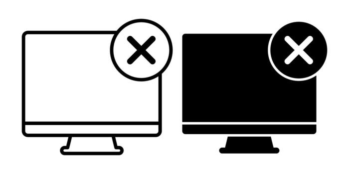 computadora Eliminar negro icono haz para eliminar y claro comportamiento vector