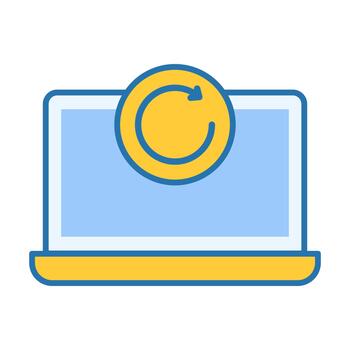 Computer Refresh Flat Colored Icon for Reload and Sync vector
