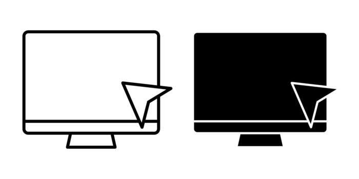 Computer Cursor Click Black Icon Bundle for Digital Interaction vector