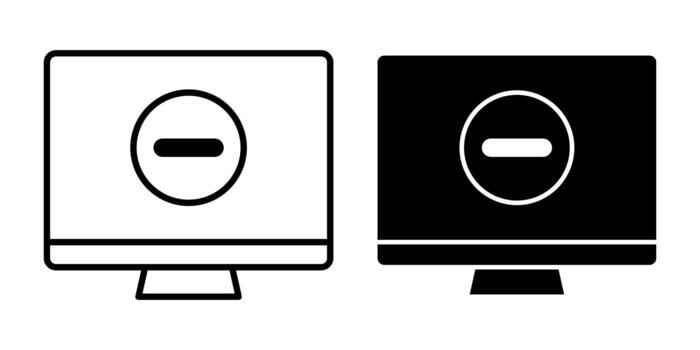 computadora eliminar negro icono haz para Eliminar y claro vector