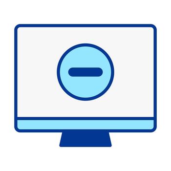 computadora eliminar plano de colores icono para Eliminar y claro vector