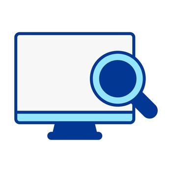 Computer Search Flat Colored Icon for Find and Browse vector