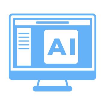 computadora inteligente sistema plano de colores icono para moderno tecnología vector