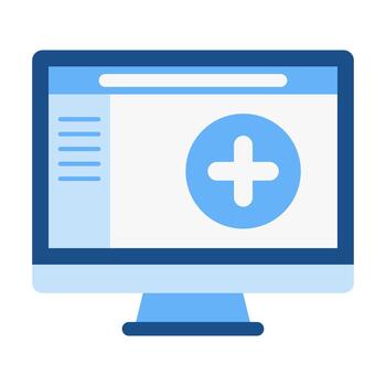 computadora añadir plano de colores icono para sistema y solicitud comportamiento vector