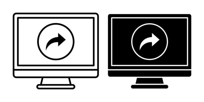 Computer Share Black Icon Bundle for Data Sharing vector