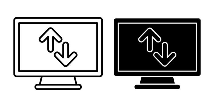 Computer Sort Button Black Icon Bundle for Data Organization vector