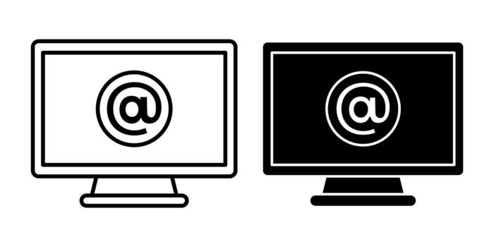 computadora mencionar negro icono haz para etiqueta y referencia vector
