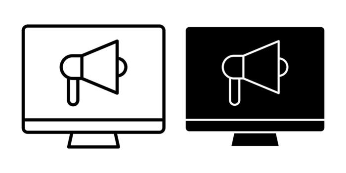 Computer Loudspeaker Black Icon Bundle for Audio Output vector