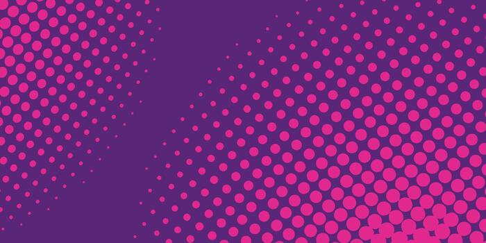 Dots halftone purple color pattern gradient texture with technology digital background. vector
