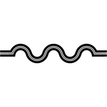 A minimalist abstract geometric featuring a continuous wavy line vector