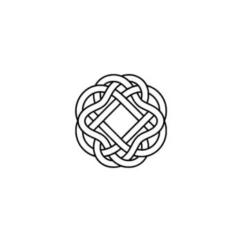 A continuous line art knot featuring an intricate geometric pattern vector