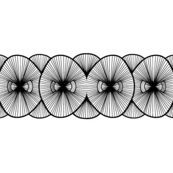 un sin costura resumen geométrico modelo presentando repitiendo estilizado ojo formas con radial línea detallado y un guisado al gratén fondo borde vector