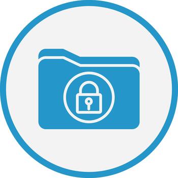 Secure Folder Sharp Line Mark Icon vector