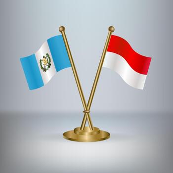 Guatemala and Monaco table flag relation, with gradient background vector