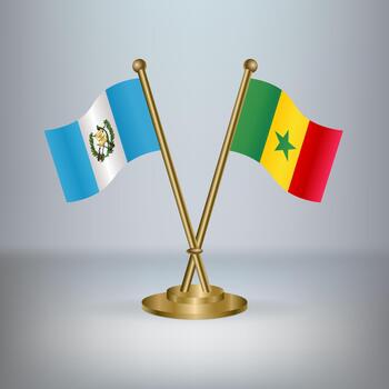 Guatemala y Senegal mesa bandera relación, con degradado antecedentes vector