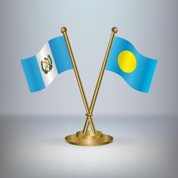 Guatemala and Palau table flag relation, with gradient background vector