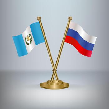 Guatemala y ruso mesa bandera relación, con degradado antecedentes vector