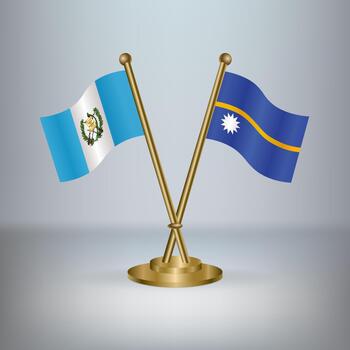 Guatemala y nauru mesa bandera relación, con degradado antecedentesguatemala y mesa bandera relación, con degradado antecedentes vector