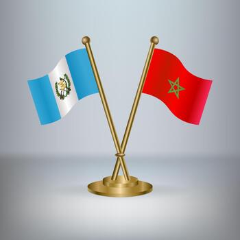 Guatemala and Morocco table flag relation, with gradient background vector