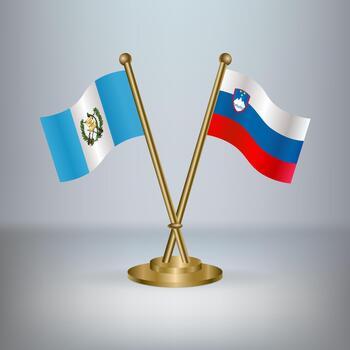 Guatemala and Slovenia table flag relation, with gradient background vector