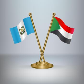 Guatemala and Sudan table flag relation, with gradient background vector