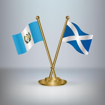 Guatemala and Scotland table flag relation, with gradient background vector