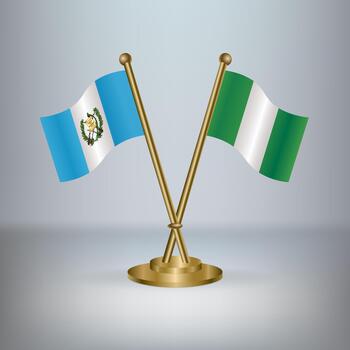 Guatemala y Nigeria mesa bandera relación, con degradado antecedentes vector